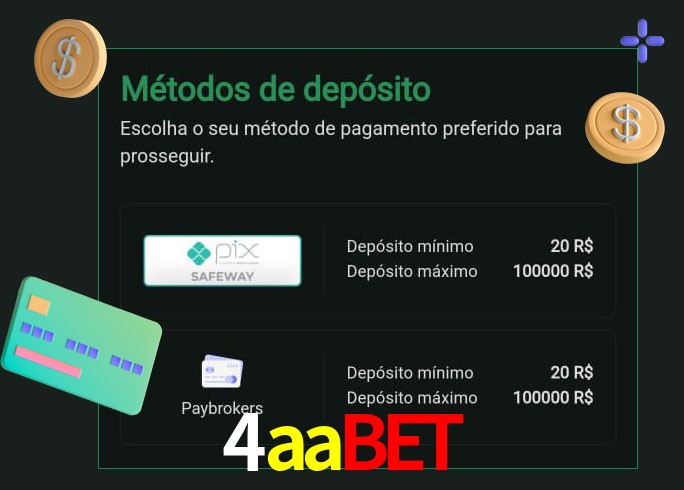 O cassino 4aabet oferece uma grande variedade de métodos de pagamento